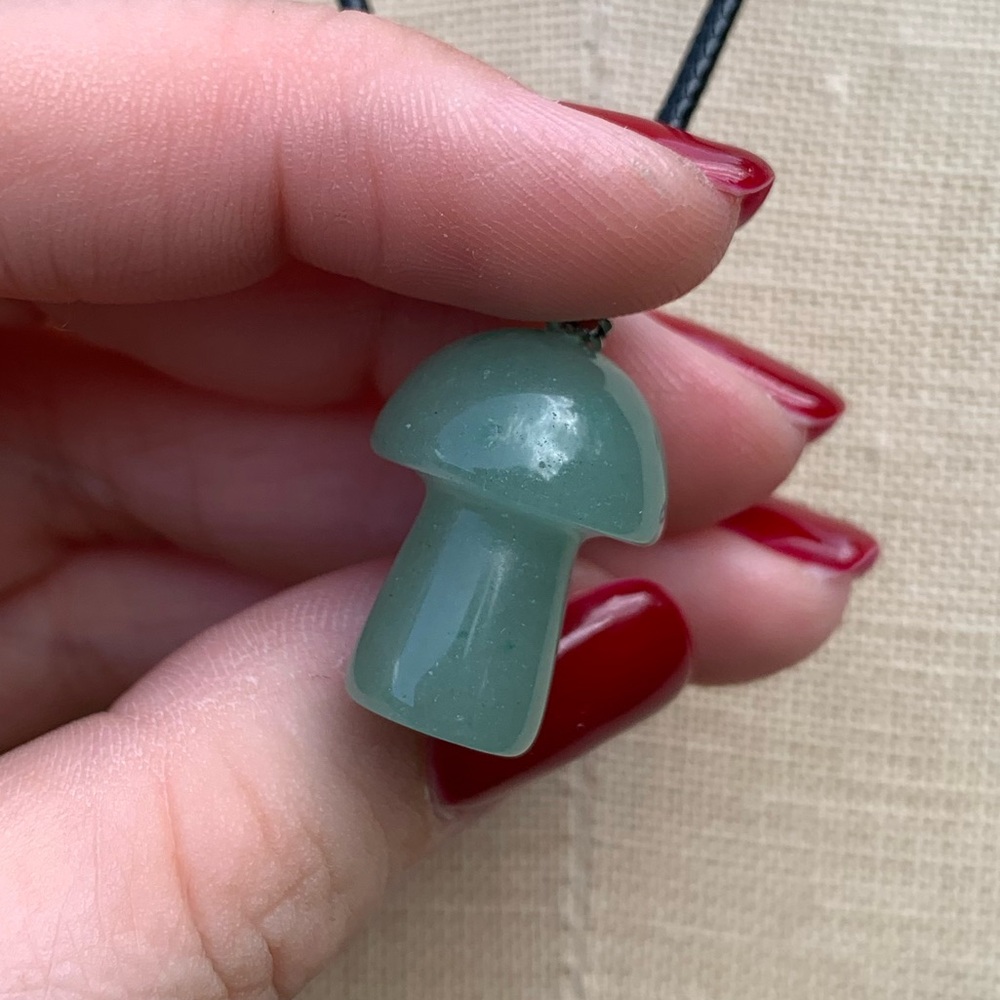 Handmade Genuine Stone Mushroom Amulet Necklace - Picture 9 of 12